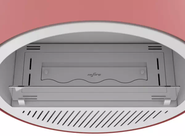 Biokominek INFIRE INCYRCLE WALL SLIM LINE RÓŻOWO-BIAŁY - palnik zlicowany z obudową