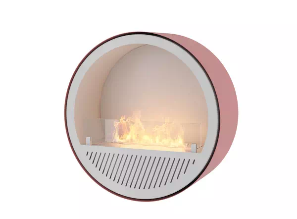 Biokominek INFIRE INCYRCLE WALL SLIM LINE RÓŻOWO-BIAŁY - szyba 8 mm
