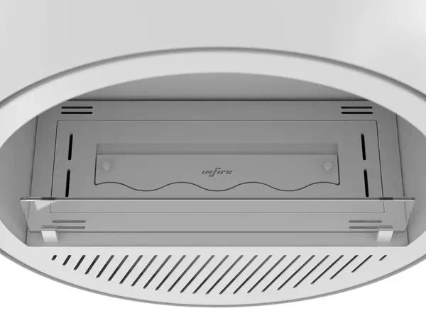 Biokominek INFIRE INCYRCLE WALL SLIM LINE BIAŁY - palnik zlicowany z obudową