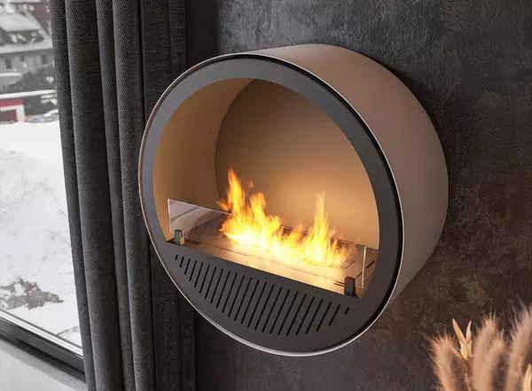 Biokominek INFIRE INCYRCLE WALL SLIM LINE BIAŁO-CZARNY