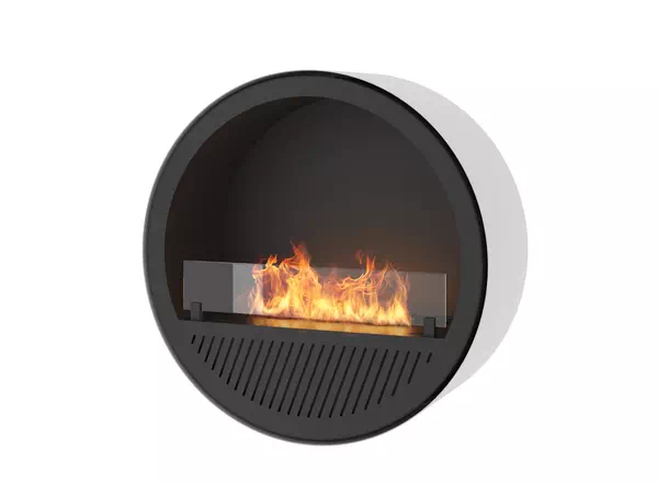 Biokominek INFIRE INCYRCLE WALL SLIM LINE BIAŁO-CZARNY - szyba 8 mm