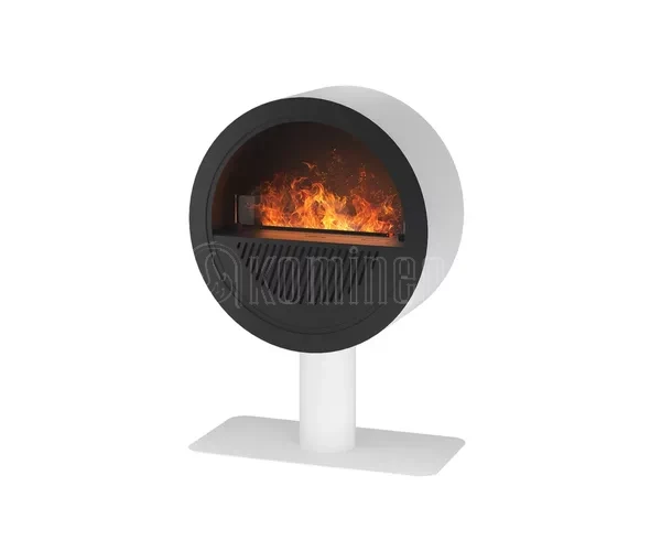 INFIRE INVAPO INCYRCLE STAND biały okrągły kominek elektryczny na nodze – widok produktu