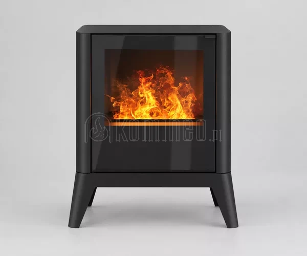 INFIRE INVAPO INPURO QUATRO czarny kominek elektryczny wolnostojący z przeszklonymi drzwiczkami