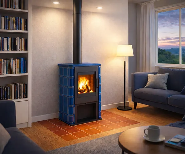 Piec kominkowy ROMOTOP SIENA N 02 kafle niebieskie